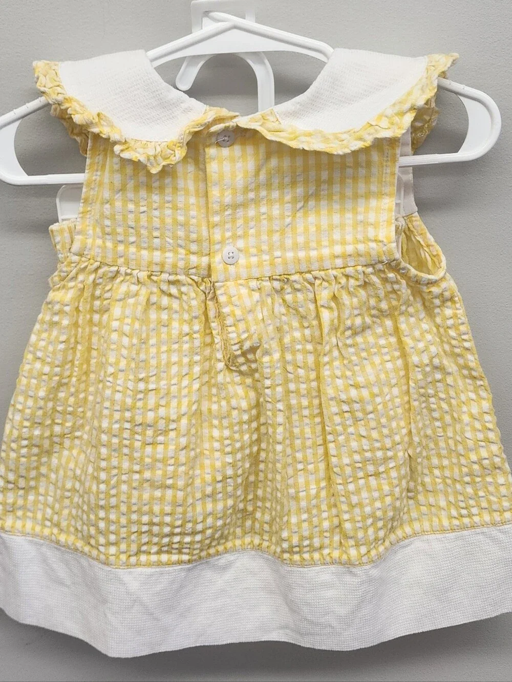 2nd Step 18M Yellow Gingham Seersucker Dress & Bloomer Set